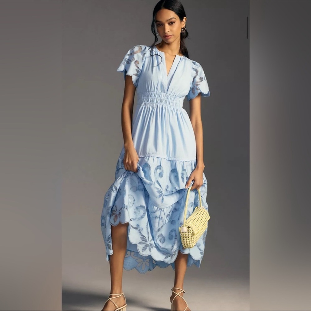 The Somerset Maxi Dress Cutwork Edition blue
